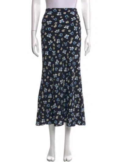 Pre-owned Veronica Beard Floral Print Long Skirt In Black