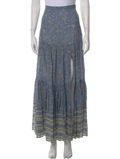 Pre-owned Veronica Beard Floral Print Long Skirt In Blue