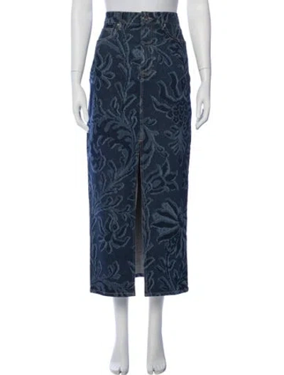 Pre-owned Veronica Beard Floral Print Long Skirt In Blue