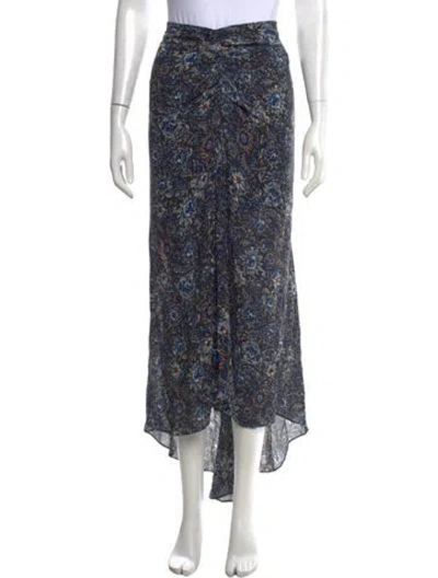 Pre-owned Veronica Beard Floral Print Long Skirt In Blue