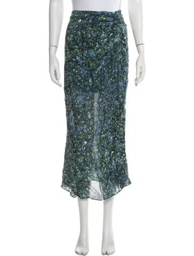 Pre-owned Veronica Beard Floral Print Long Skirt In Blue