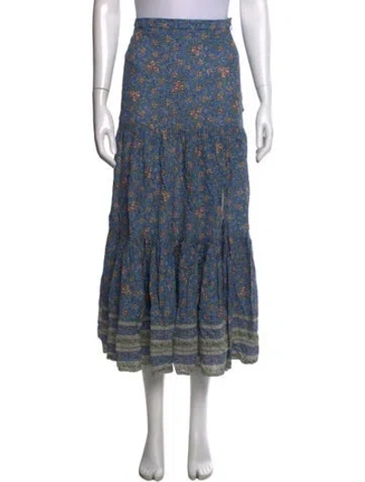 Pre-owned Veronica Beard Floral Print Long Skirt In Blue