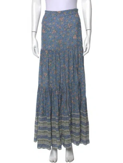 Pre-owned Veronica Beard Floral Print Long Skirt In Blue