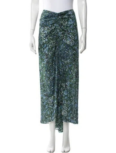Pre-owned Veronica Beard Floral Print Long Skirt In Blue/green