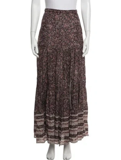 Pre-owned Veronica Beard Floral Print Long Skirt In Brown