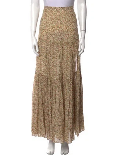 Pre-owned Veronica Beard Floral Print Long Skirt In Neutral