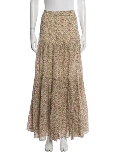 Pre-owned Veronica Beard Floral Print Long Skirt In Neutrals