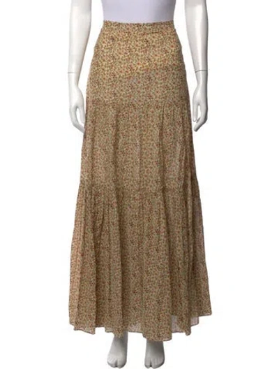 Pre-owned Veronica Beard Floral Print Long Skirt In Neutrals