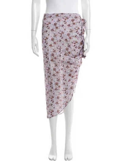 Pre-owned Veronica Beard Floral Print Long Skirt In Neutrals/purple