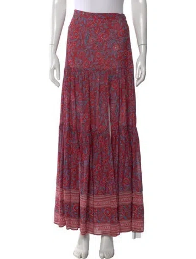 Pre-owned Veronica Beard Floral Print Long Skirt In Red