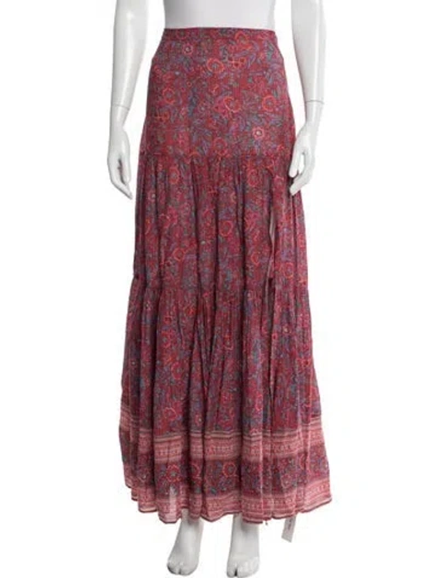 Pre-owned Veronica Beard Floral Print Long Skirt In Red