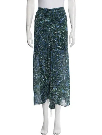 Pre-owned Veronica Beard Floral Print Long Skirt W/ Tags In Blue/green
