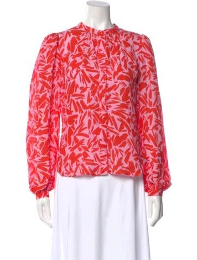 Pre-owned Veronica Beard Floral Print Long Sleeve Blouse In Multi