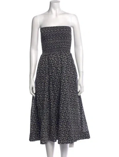 Pre-owned Veronica Beard Floral Print Midi Length Dress In Blue