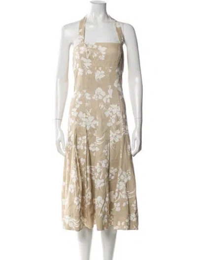 Pre-owned Veronica Beard Floral Print Midi Length Dress In Blue