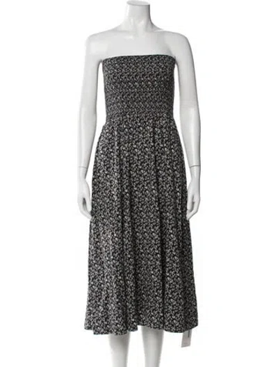 Pre-owned Veronica Beard Floral Print Midi Length Dress In Blue
