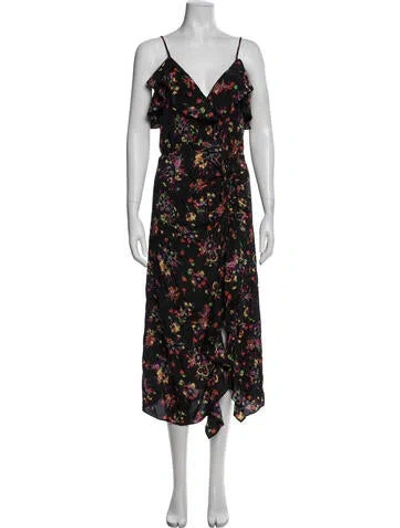 Pre-owned Veronica Beard Floral Print Midi Length Dress In Blue