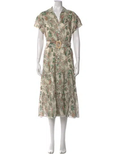Pre-owned Veronica Beard Floral Print Midi Length Dress In Multi