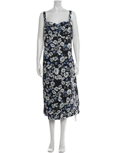 Pre-owned Veronica Beard Floral Print Midi Length Dress In Multi