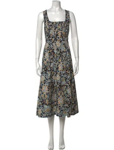 Pre-owned Veronica Beard Floral Print Midi Length Dress In Multi