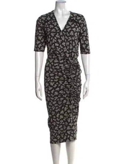 Pre-owned Veronica Beard Floral Print Midi Length Dress In Multi