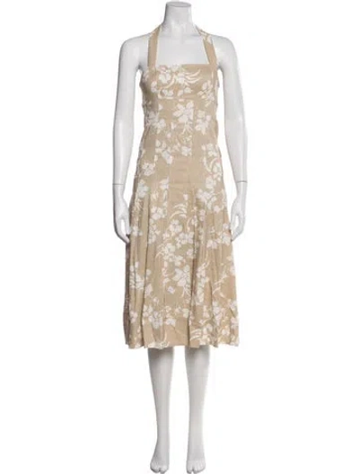 Pre-owned Veronica Beard Floral Print Midi Length Dress In Neutral