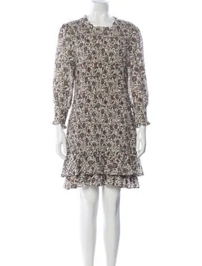 Pre-owned Veronica Beard Floral Print Midi Length Dress In Neutral