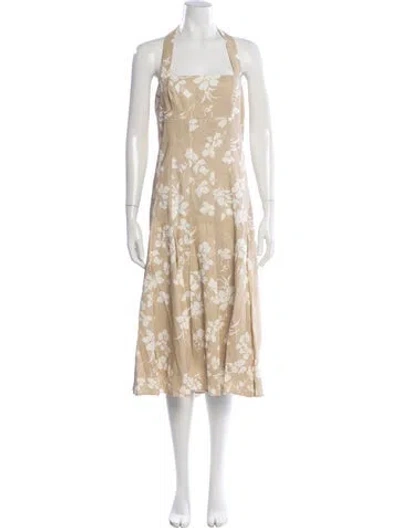 Pre-owned Veronica Beard Floral Print Midi Length Dress In Neutral
