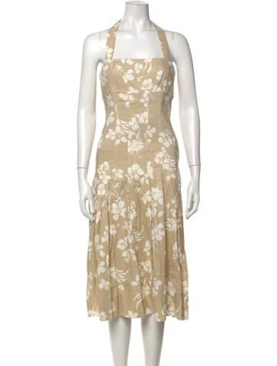 Pre-owned Veronica Beard Floral Print Midi Length Dress In Neutrals