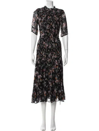 Pre-owned Veronica Beard Floral Print Midi Length Dress W/ Tags In Black