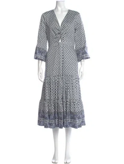 Pre-owned Veronica Beard Floral Print Midi Length Dress W/ Tags In Blue