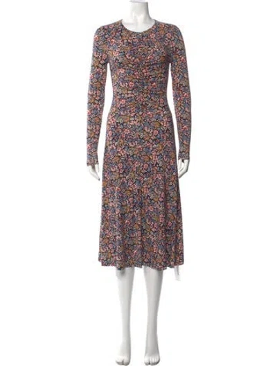 Pre-owned Veronica Beard Floral Print Midi Length Dress W/ Tags In Multi