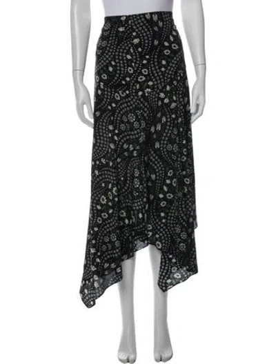 Pre-owned Veronica Beard Floral Print Midi Length Skirt In Black