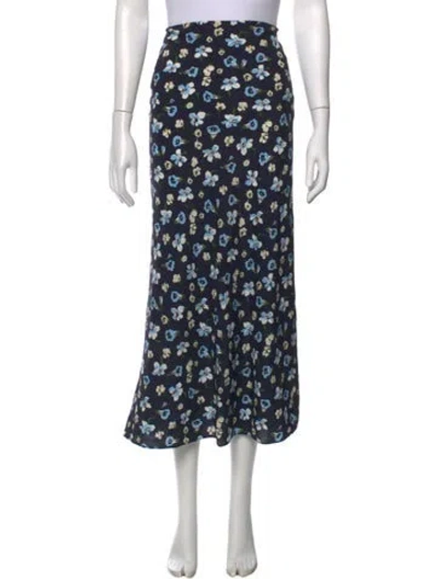 Pre-owned Veronica Beard Floral Print Midi Length Skirt In Black