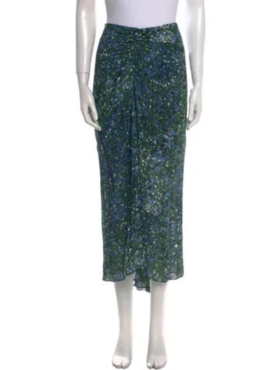 Pre-owned Veronica Beard Floral Print Midi Length Skirt In Blue