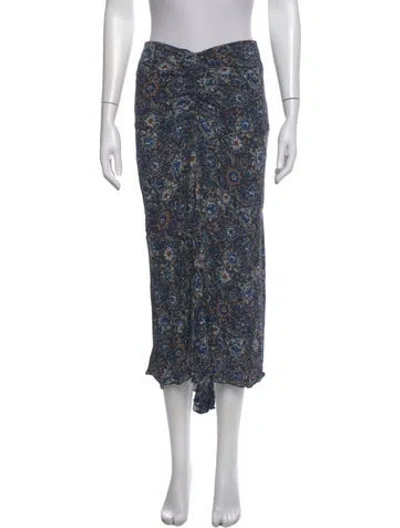 Pre-owned Veronica Beard Floral Print Midi Length Skirt In Blue