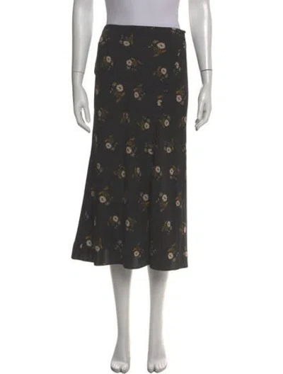 Pre-owned Veronica Beard Floral Print Midi Length Skirt In Gray