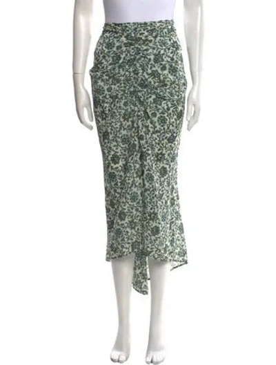 Pre-owned Veronica Beard Floral Print Midi Length Skirt In Green