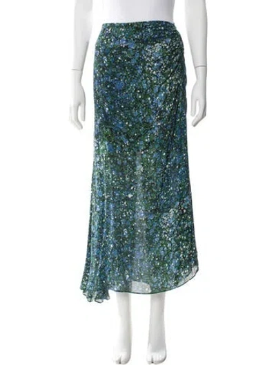 Pre-owned Veronica Beard Floral Print Midi Length Skirt In Green