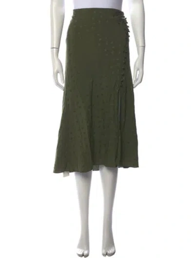 Pre-owned Veronica Beard Floral Print Midi Length Skirt In Green