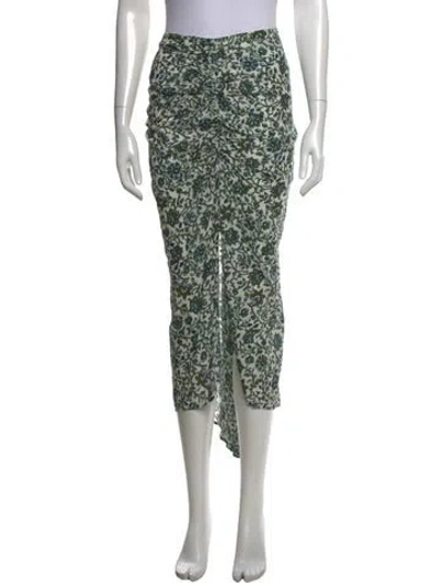 Pre-owned Veronica Beard Floral Print Midi Length Skirt In Green