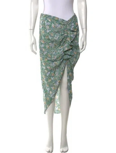 Pre-owned Veronica Beard Floral Print Midi Length Skirt In Green