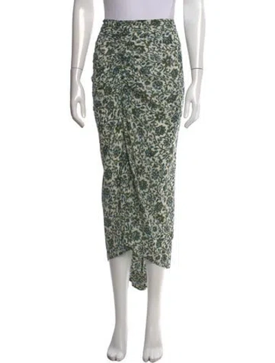 Pre-owned Veronica Beard Floral Print Midi Length Skirt In Green