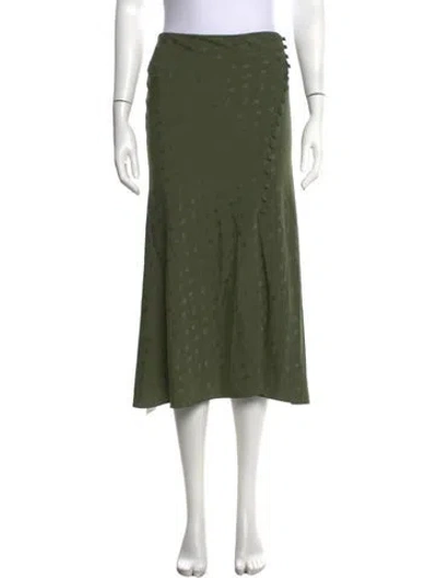 Pre-owned Veronica Beard Floral Print Midi Length Skirt In Green