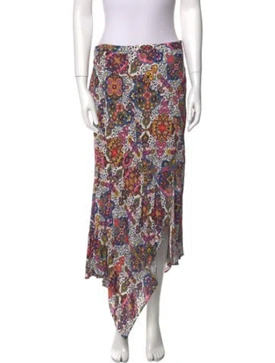 Pre-owned Veronica Beard Floral Print Midi Length Skirt In Multi
