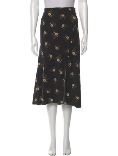 Pre-owned Veronica Beard Floral Print Midi Length Skirt In Multi
