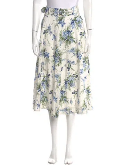 Pre-owned Veronica Beard Floral Print Midi Length Skirt In Multi