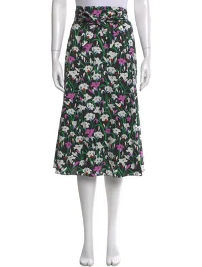 Pre-owned Veronica Beard Floral Print Midi Length Skirt In Multi