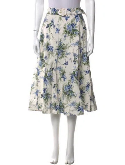 Pre-owned Veronica Beard Floral Print Midi Length Skirt In Multi