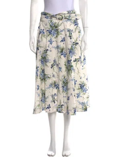Pre-owned Veronica Beard Floral Print Midi Length Skirt In Multi